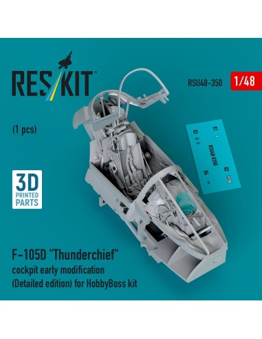 F-105D Thunderchief cockpit early modification (Detailed edition) for HobbyBoss kit (3D Printed) 
