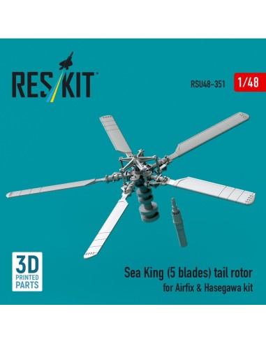Sea King (5 blades) tail rotor for Airfix & Hasegawa kit (3D printed) 