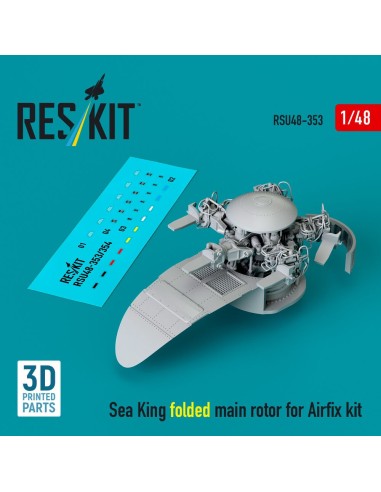 Sea King folded main rotor for Airfix kit (3D printed) 