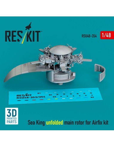 Sea King unfolded main rotor for Airfix kit (3D printed) 