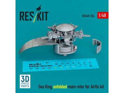 Sea King unfolded main rotor for Airfix kit (3D printed) 