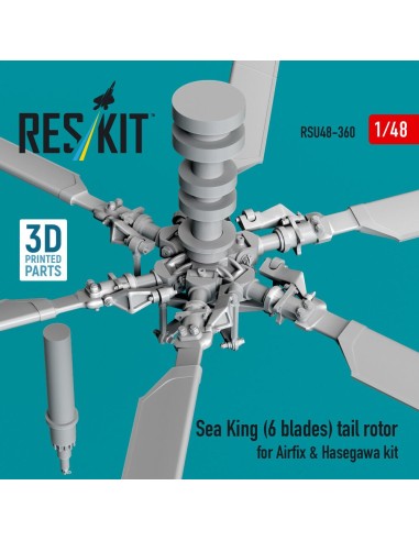 Sea King (6 blades) tail rotor for Airfix & Hasegawa kit (3D printed) 