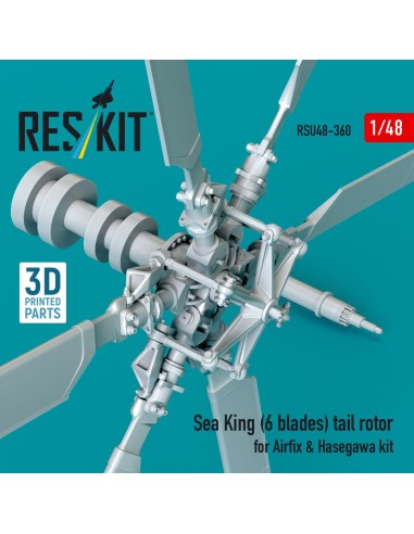 Sea King (6 blades) tail rotor for Airfix & Hasegawa kit (3D printed) 