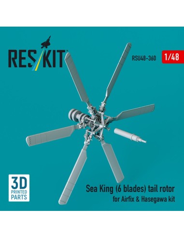 Sea King (6 blades) tail rotor for Airfix & Hasegawa kit (3D printed) 