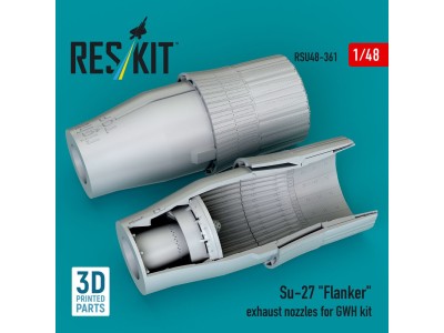Su-27 Flanker exhaust nozzles for GWH kit (3D Printed) 
