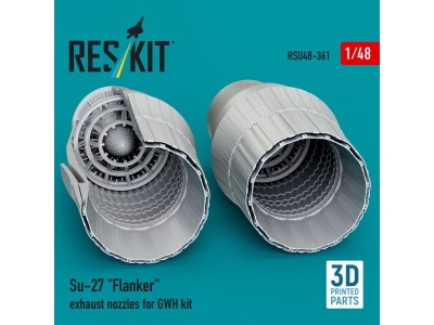 Su-27 Flanker exhaust nozzles for GWH kit (3D Printed) 