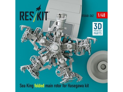 Sea King folded main rotor for Hasegawa kit (3D Printed) 