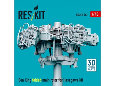 Sea King folded main rotor for Hasegawa kit (3D Printed) 