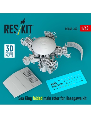 Sea King folded main rotor for Hasegawa kit (3D Printed) 