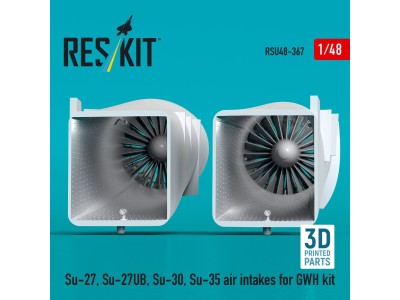 Su-27, Su-27UB,30,35 air intakes for GWH kit (3D Printed) 