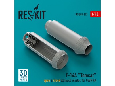 F-14A Tomcat open & close exhaust nozzles for GWH kit (3D Printed) 