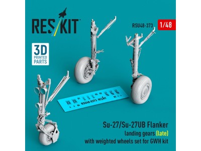 Su-27/Su-27UB Flanker landing gears (late) with weighted wheels set for GWH kit (3D Printed) 
