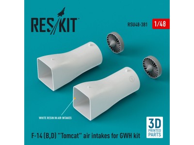 F-14 (B,D) Tomcat air intakes for GWH kit (3D Printed) 