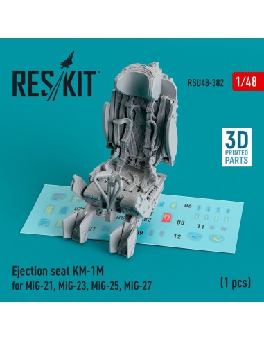 Ejection seat KM-1M for MiG-21, MiG-23, MiG-25, MiG-27 (1 pcs) (3D Printed) 