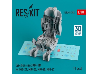 Ejection seat KM-1M for MiG-21, MiG-23, MiG-25, MiG-27 (1 pcs) (3D Printed) 
