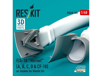 F/A-18 Hornet (A, B, C, D & CF-18) air intakes for Kinetic kit (3D Printed) 