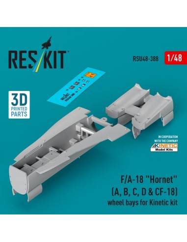 F/A-18 Hornet (A, B, C, D & CF-18) wheel bays for Kinetic kit (3D printed) 