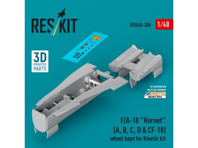 F/A-18 Hornet (A, B, C, D & CF-18) wheel bays for Kinetic kit (3D printed) 