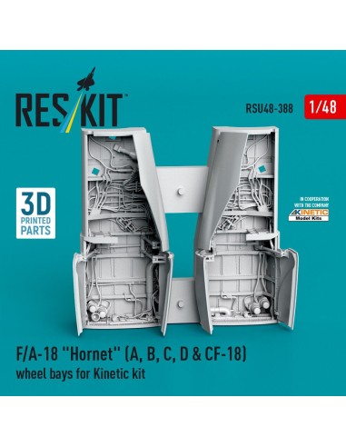 F/A-18 Hornet (A, B, C, D & CF-18) wheel bays for Kinetic kit (3D printed) 