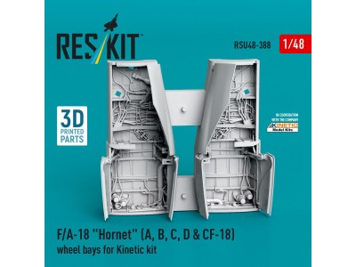 F/A-18 Hornet (A, B, C, D & CF-18) wheel bays for Kinetic kit (3D printed) 