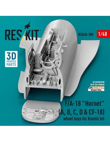 F/A-18 Hornet (A, B, C, D & CF-18) wheel bays for Kinetic kit (3D printed) 