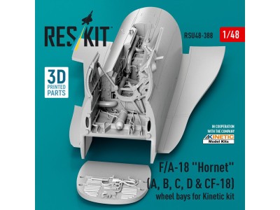 F/A-18 Hornet (A, B, C, D & CF-18) wheel bays for Kinetic kit (3D printed) 