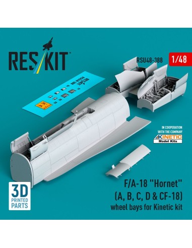 F/A-18 Hornet (A, B, C, D & CF-18) wheel bays for Kinetic kit (3D printed) 