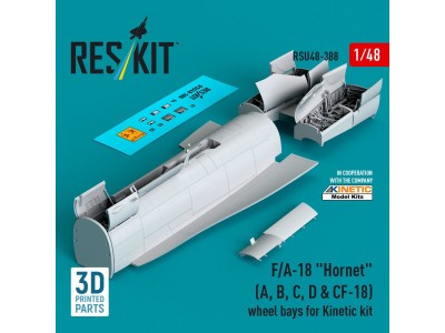 F/A-18 Hornet (A, B, C, D & CF-18) wheel bays for Kinetic kit (3D printed) 