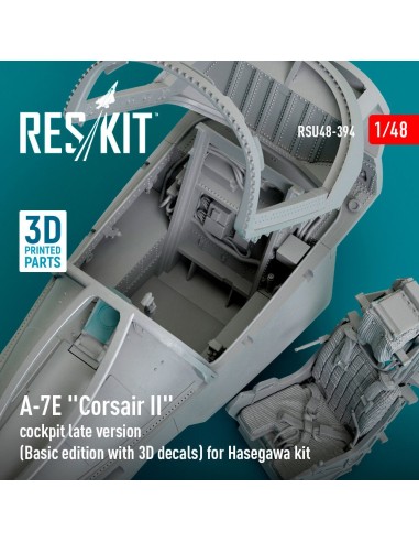 A-7E Corsair II cockpit late version (Basic edition with 3D decals) for Hasegawa kit (3D Printed) 