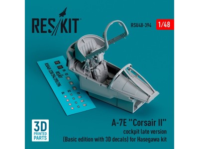 A-7E Corsair II cockpit late version (Basic edition with 3D decals) for Hasegawa kit (3D Printed) 