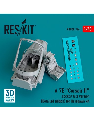 A-7E Corsair II cockpit late version (Detailed edition) for Hasegawa kit (3D Printed) 