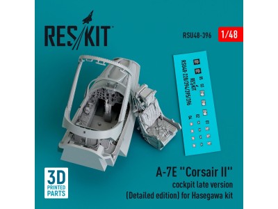 A-7E Corsair II cockpit late version (Detailed edition) for Hasegawa kit (3D Printed) 