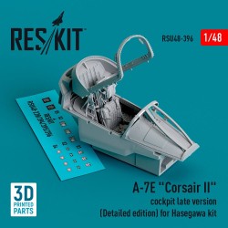 A-7E Corsair II cockpit late version (Detailed edition) for Hasegawa kit (3D Printed) 