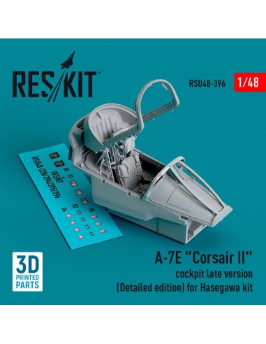 A-7E Corsair II cockpit late version (Detailed edition) for Hasegawa kit (3D Printed) 