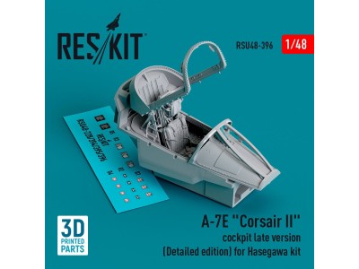 A-7E Corsair II cockpit late version (Detailed edition) for Hasegawa kit (3D Printed) 