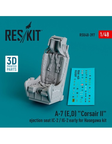 A-7 (E,D) Corsair II ejection seat IC-2 / IG-2 early for Hasegawa kit (3D Printed) 
