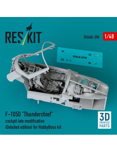 F-105D Thunderchief cockpit late modification (Detailed edition) for HobbyBoss kit (3D Printed) 