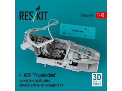 F-105D Thunderchief cockpit late modification (Detailed edition) for HobbyBoss kit (3D Printed) 