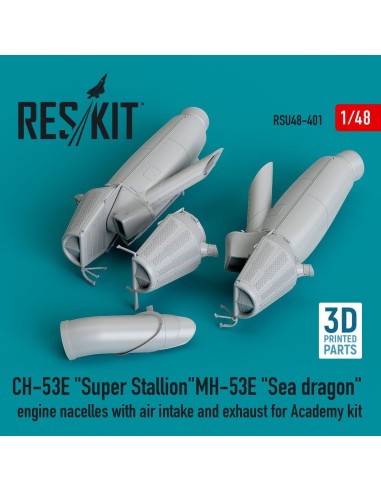 CH-53E Super Stallion, MH-53E Sea dragon engine nacelles with air intake and exhaust for Academy kit (3D printed) 