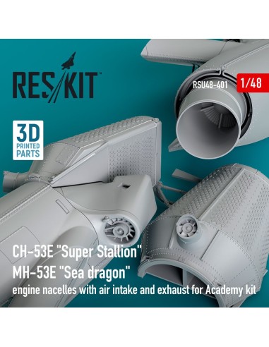 CH-53E Super Stallion, MH-53E Sea dragon engine nacelles with air intake and exhaust for Academy kit (3D printed) 