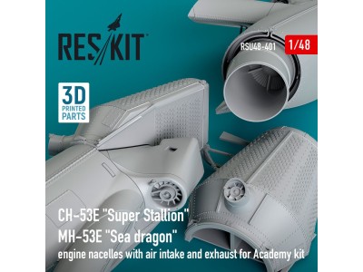 CH-53E Super Stallion, MH-53E Sea dragon engine nacelles with air intake and exhaust for Academy kit (3D printed) 