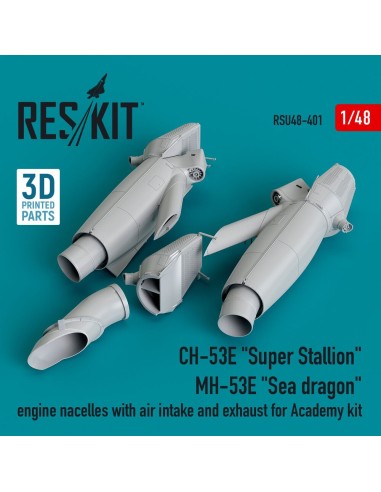 CH-53E Super Stallion, MH-53E Sea dragon engine nacelles with air intake and exhaust for Academy kit (3D printed) 