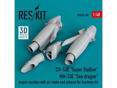 CH-53E Super Stallion, MH-53E Sea dragon engine nacelles with air intake and exhaust for Academy kit (3D printed) 