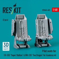 Pilot seats for CH-53E Super Stallion & MH-53E Sea Dragon for Academy kit (2 pcs) (3D printed)  2