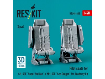 Pilot seats for CH-53E Super Stallion & MH-53E Sea Dragon for Academy kit (2 pcs) (3D printed) 