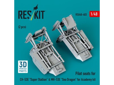 Pilot seats for CH-53E Super Stallion & MH-53E Sea Dragon for Academy kit (2 pcs) (3D printed) 