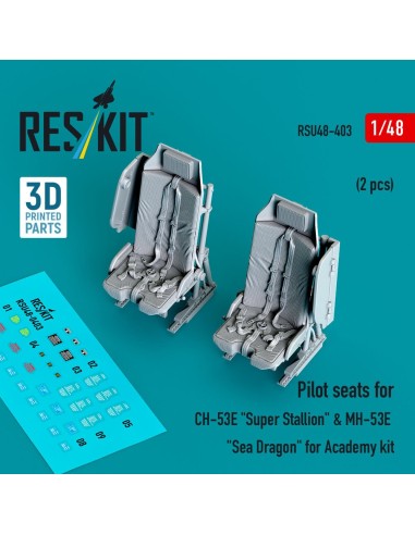 Pilot seats for CH-53E Super Stallion & MH-53E Sea Dragon for Academy kit (2 pcs) (3D printed) 