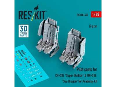 Pilot seats for CH-53E Super Stallion & MH-53E Sea Dragon for Academy kit (2 pcs) (3D printed) 
