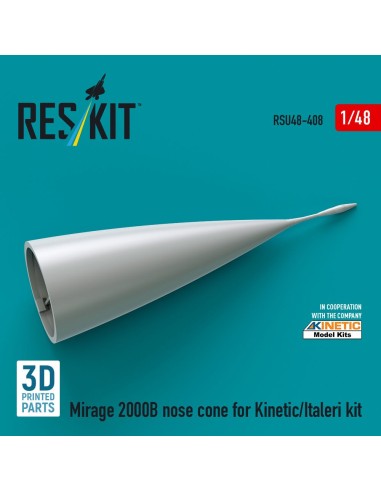 Mirage 2000B nose cone for Kinetic/Italeri kit (3D Printed) 