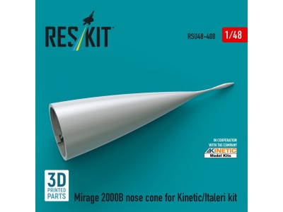Mirage 2000B nose cone for Kinetic/Italeri kit (3D Printed) 